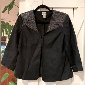 Embellished linen blazer